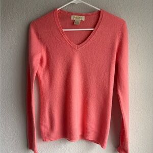 Peck & Peck Cashmere Coral V-Neck Sweater